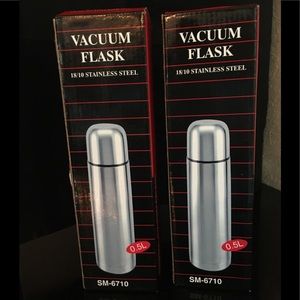 Stainless Steel Bullet Line Vacuum Flasks-SET of 2